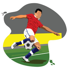 Sticker runs to dribble to score a goal