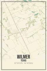 Obraz premium Retro US city map of Wilmer, Texas. Vintage street map.
