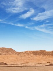 Fototapeta na wymiar sand dunes in the desert clear sky 