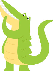 Fototapeta premium Funny wild animal flat icon Cute crocodile