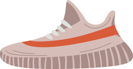 Trendy fitness sneakers flat icon Fashionable shoe pair