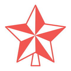 Isolated red christmas tree star icon Vector