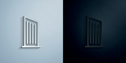 Obraz premium Skyscraper, building paper icon with shadow vector illustration