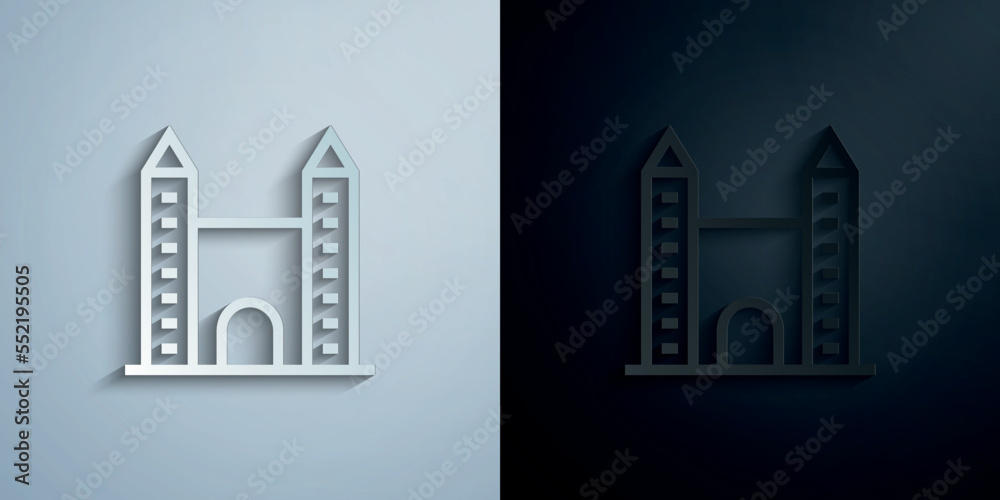 Wall mural building paper icon with shadow vector illustration