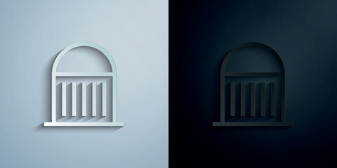 Mosque,building paper icon with shadow vector illustration