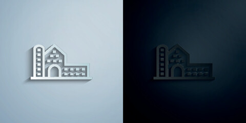 Fototapeta premium Building paper icon with shadow vector illustration