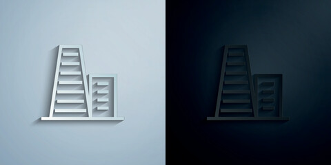 Building paper icon with shadow vector illustration