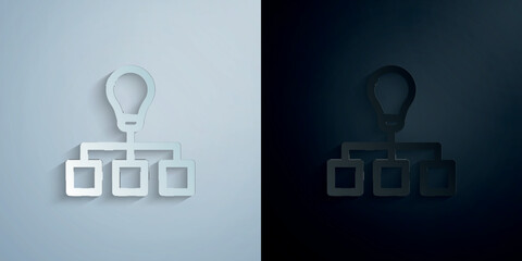 Boss idea creative leader paper icon with shadow vector illustration