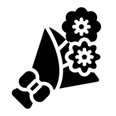 flower bouquet glyph icon