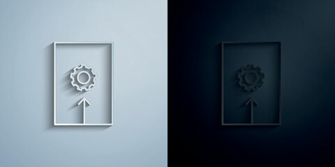Settings paper icon with shadow vector illustration