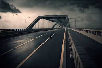 Fototapeta na wymiar the bridge's asphalt roadway. Generative AI
