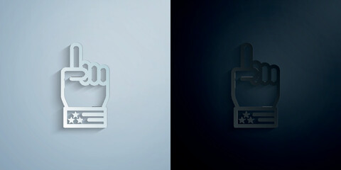 Number one, usa paper icon with shadow vector illustration