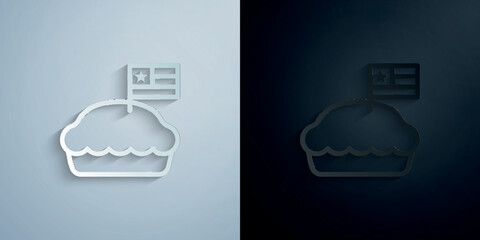 Pie, usa paper icon with shadow vector illustration