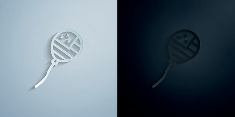 Balloons, usa paper icon with shadow vector illustration