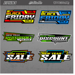 Racing sticker and banner designs