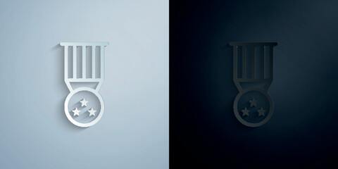 Medal, award, usa paper icon with shadow vector illustration