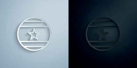 Ball, usa paper icon with shadow vector illustration