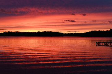 Dusk on a lake with evening clouds 2