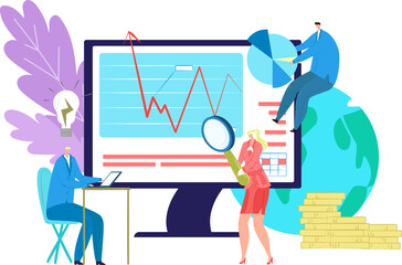 Seo optimisation concept, vector illustration. Search Engine Optimisation, web content marketing to get more visitors.