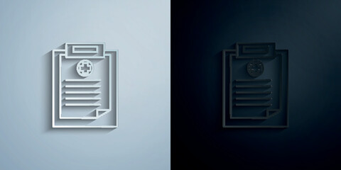 Medical result paper icon with shadow vector illustration