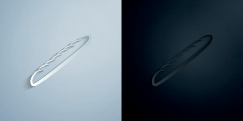 Baguettes, bread hand drawn paper icon with shadow vector illustration