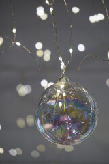 Cristal silver christmas ball