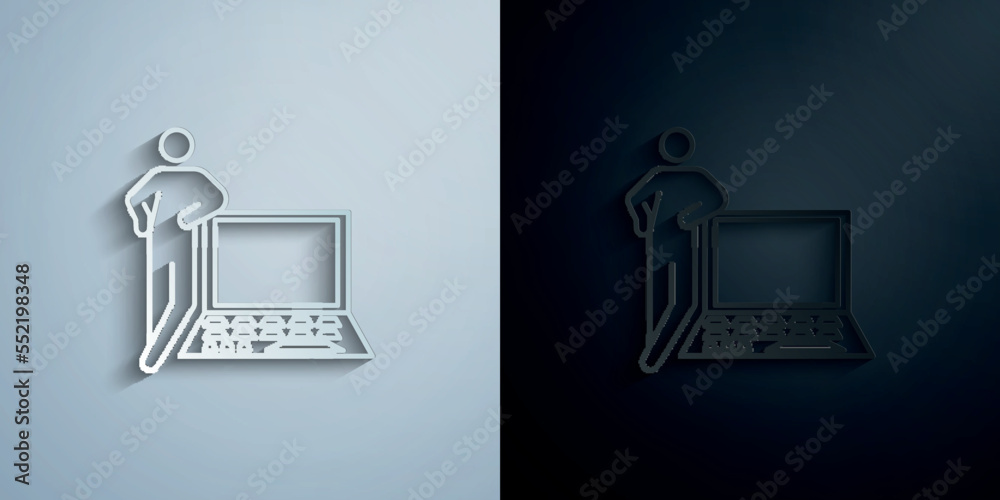 Poster programming paper icon with shadow vector illustration
