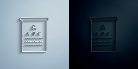 Eye test chart paper icon with shadow vector illustration