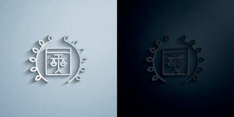 Obraz premium Justice, balance paper icon with shadow vector illustration