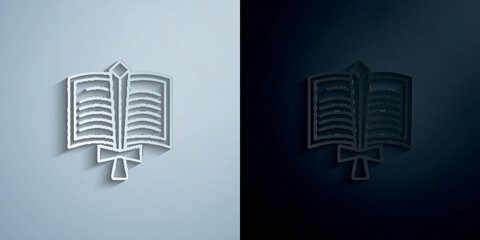 Law book, justice paper icon with shadow vector illustration
