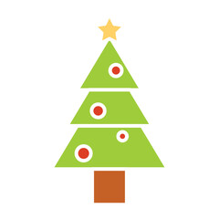 Isolated colored christmas tree icon Vector