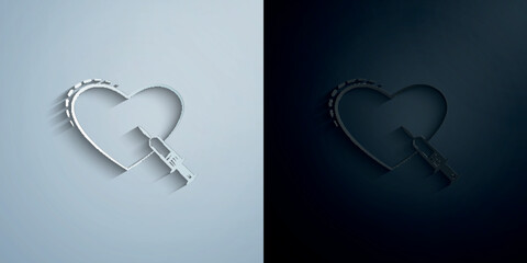 Reanimation paper icon with shadow vector illustration