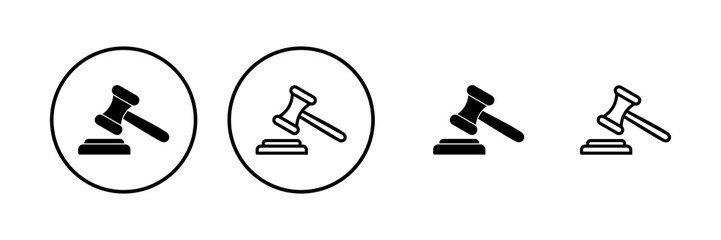 Gavel icon vector illustration. judge gavel sign and symbol. law icon. auction hammer