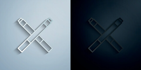 Obraz premium Quit smoking, cigarettes paper icon with shadow vector illustration