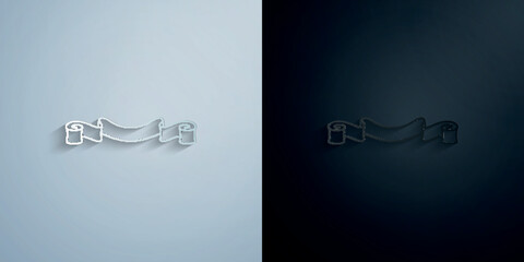 Ribbon for text paper icon with shadow vector illustration