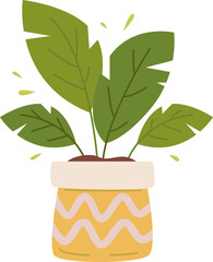 Monstera in ceramic pot flat icon Green houseplant Home gardening