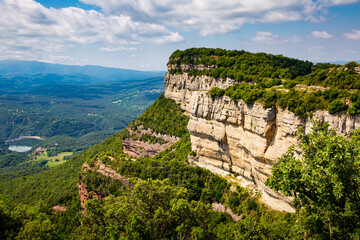 Fototapeta premium Picturesque highland landscape of cliffs at Tavertet municipality, Catalonia, Spain