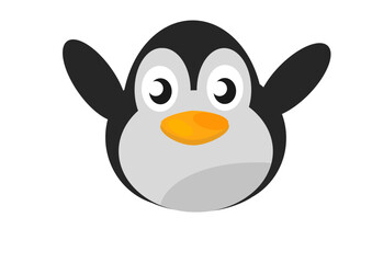 Curte Penguin Emoticon With Flippers Up
Vector