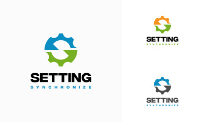 Mechanic Logo designs concept vector, Gear synchronize logo template icon