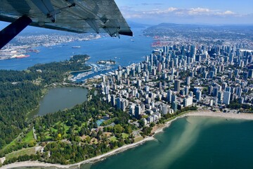 Vancouver from the air in summer