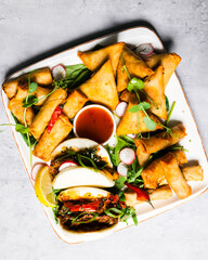 tasty pastizzi and sausage rolls