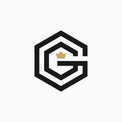 Simple Modern Hexagon Line Art Initial Letter G Logo Design