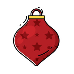 Isolated colored christmas ball with texture Vector