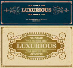 Luxurious retro сalligraphic template vector flourishes border, Decorations elegant royal lines, Boutique brand, wedding shop, hotel sign