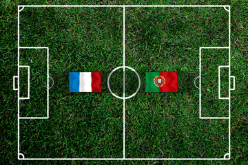 Football Cup competition between the national France and national Portuguese.