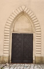 old door in the old town. church entrance