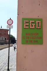 graffiti on wall. ego narcissism