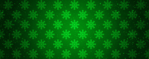 Christmas snowflakes green background,banner.