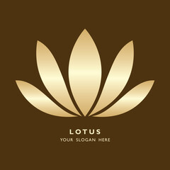 Logo with stylised lotus flower.