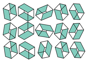 幾何学的な立方体模様